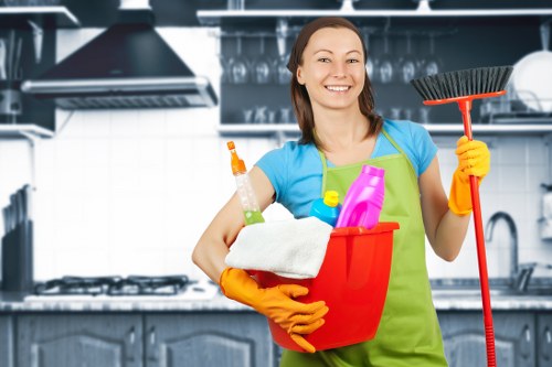 Local cleaning team preparing a Swisscottage property for final inspection