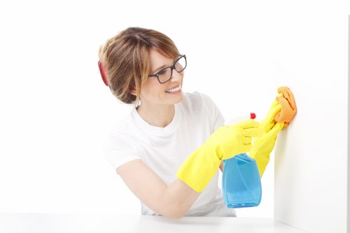 Local oven cleaner working in a Swisscottage apartment kitchen